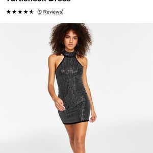 Women's Celeste Embellished Turtleneck Dress, Medium